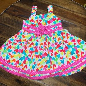 YOUNGHEARTS rainbow color heart print dress